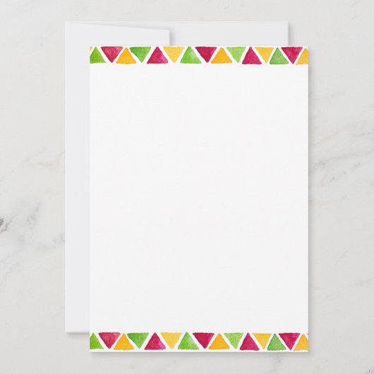 フィエスタ素朴タコウォーターカラーサボスベビーシャワー 招待状 (裏面)