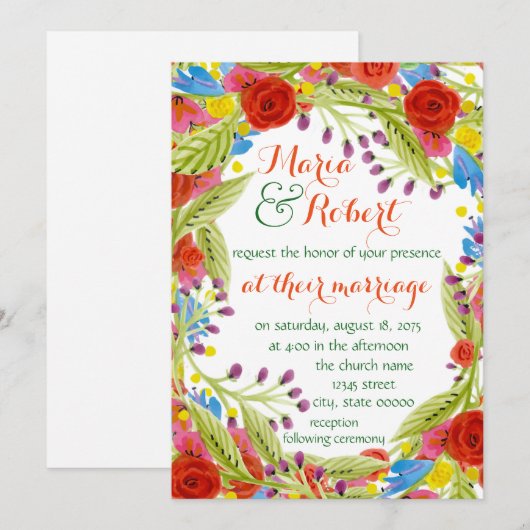 フィエスタ結婚ス 招待状 (正面/裏面)