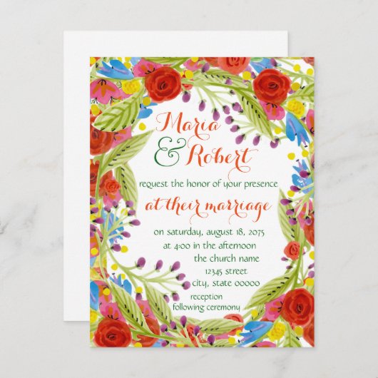 フィエスタ結婚ス 招待状 (正面/裏面)