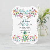 フィエスタ結婚ズラマフォークフラワーズカクティー 招待状 (スタンド正面)