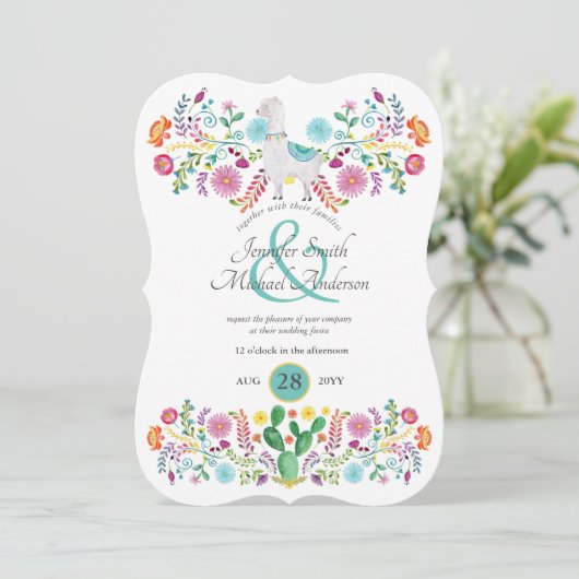 フィエスタ結婚ズラマフォークフラワーズカクティー 招待状 (スタンド正面)