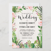 フィエスタ結婚式招待状サボテン多肉質メキシコ 招待状 (正面)