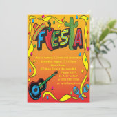 フィエスタ誕生日またはパーティの招待状 招待状 (スタンド正面)