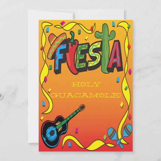 フィエスタ誕生日またはパーティの招待状 招待状 (裏面)