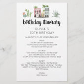 フィエスタ誕生日ウィークエンド旅程カード (正面)