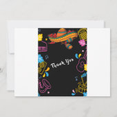 フィエスタ誕生日チャルクボードメキシコ語 招待状 (裏面)