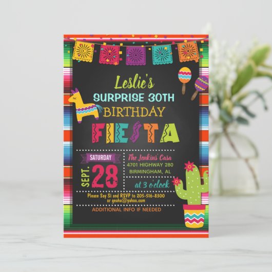 フィエスタ誕生日招待状とピナタ 招待状 (スタンド正面)