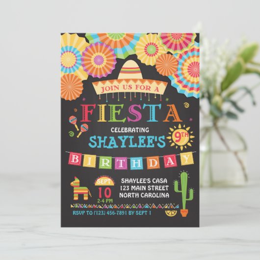 フィエスタ誕生日招待状と写真 招待状 (スタンド正面)