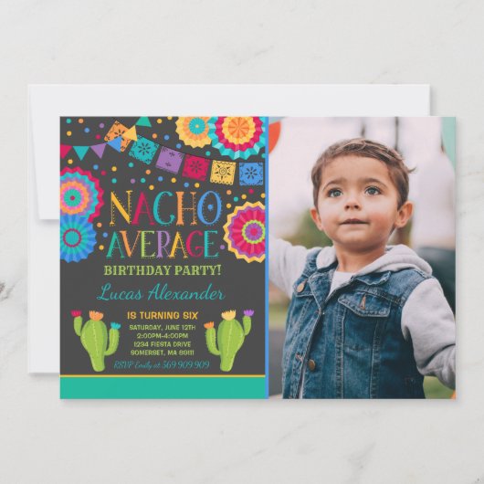 フィエスタ誕生日招待状ナチョ平均パーティー 招待状 (正面)