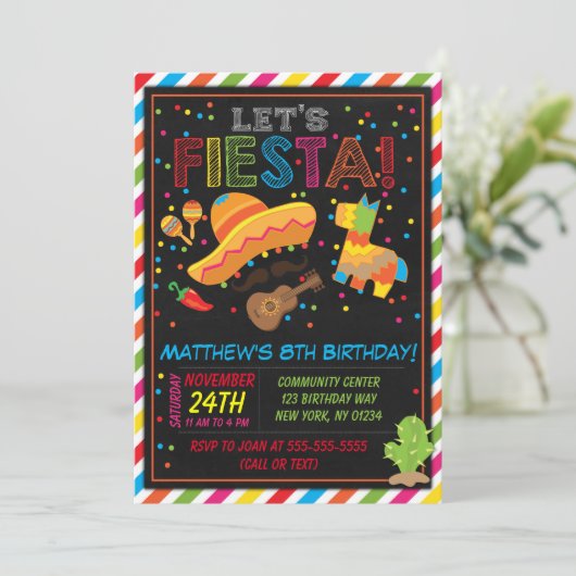フィエスタ誕生日招待状フィエスタパーティー 招待状 (スタンド正面)