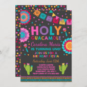 フィエスタ誕生日招待状ホリーグアカモールパーティー 招待状 (正面/裏面)