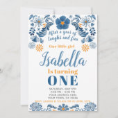 フィエスタ誕生日招待状、フローラパーティー招待状 招待状 (正面)