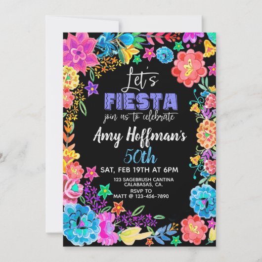 フィエスタ誕生日, 招待状 (正面)