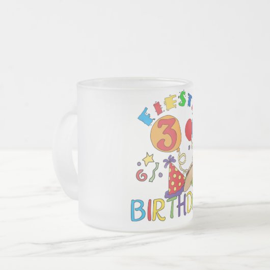 フィエスタ誕生日Tシャツとギフト フロストグラスマグカップ (正面左)