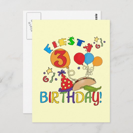 フィエスタ誕生日Tシャツとギフト ポストカード (正面/裏面)