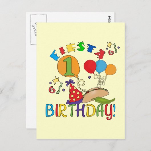 フィエスタ誕生日Tシャツとギフト ポストカード (正面/裏面)