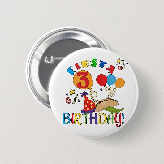 フィエスタ誕生日Tシャツとギフト 缶バッジ (正面&裏面)