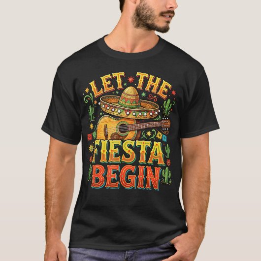 フィエスタ開始 メキシコのシンコデマヨ Tシャツ (正面)