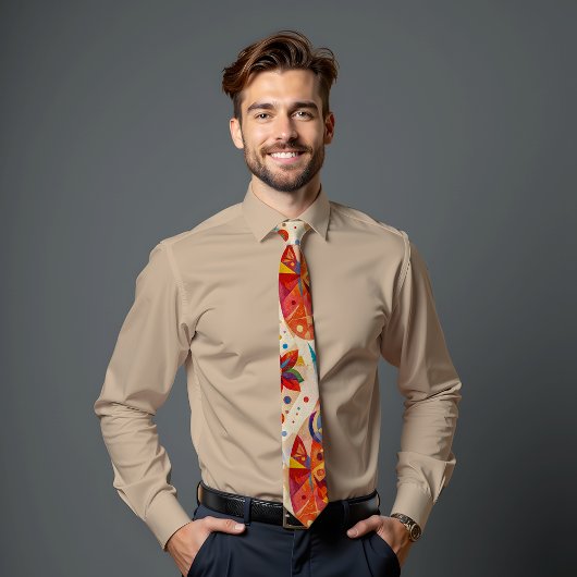 フィエスタ開花抽象芸術アートタイ ネクタイ