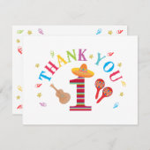 フィエスタ1歳の誕生日かわいいメキシコサンキューカード サンキューカード (正面/裏面)