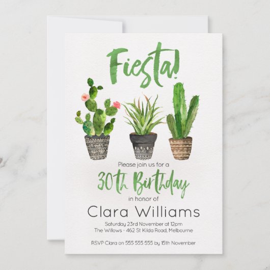 フィエスタ30th誕生日招待状 招待状 (正面)