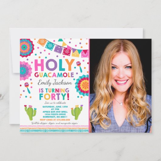 フィエスタ40th誕生日招待状ホーリーグアカモール40 招待状 (正面)