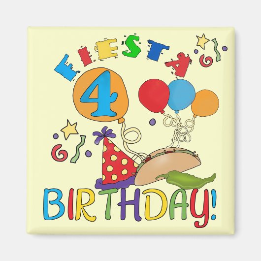 フィエスタ4th誕生日Tシャツとプレゼント マグネット (正面)