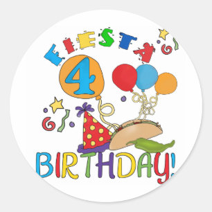 フィエスタ4th誕生日Tシャツとプレゼント ラウンドシール