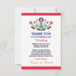 フィエスタ ウェディング 感謝カード 赤 メキシコ