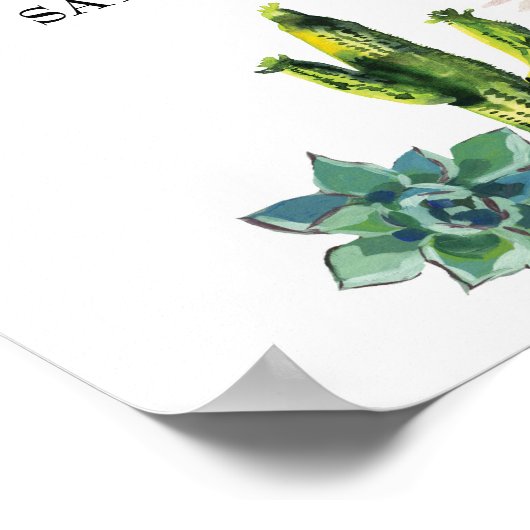 フィエスタ ウェルカム ポスター ウェディング メキシコ サボテン ポスター (角)