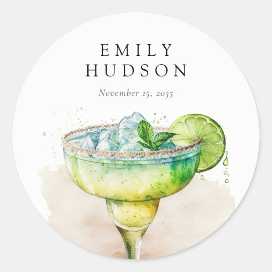 フィエスタ ウォーターカラー ブライダルシャワー ラウンドシール (正面)