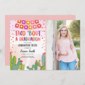 フィエスタ·カクタス·タコスが卒業写真に 招待状 (正面/裏面)