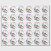 フィエスタ カクタス フォークアート フラワーズ カスタム ラッピングペーパー (フラット)