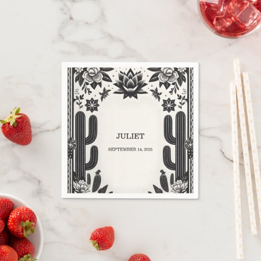 フィエスタ カクタス ラブ イン ブルーム メキシカン ブライズ シャワー スタンダードカクテルナプキン (インサイチュ)