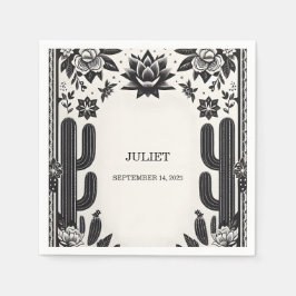 フィエスタ カクタス ラブ イン ブルーム メキシカン ブライダル シャワー スタンダードカクテルナプキン