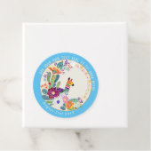 フィエスタ カクタス ラマ フォークアート フラワー ブルー カスタム フェイバータグ (インサイチュ)