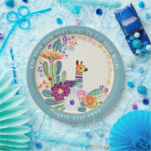 フィエスタ カクタス ラマ フォークフローアーズ パーティー カスタム ペーパープレート (パーティー)