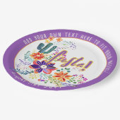 フィエスタ カクティ フォークアート フラワーズ カスタム ペーパープレート (アングル)