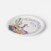 フィエスタ カクティ フォークアート フラワーズ カスタム ペーパープレート (アングル)