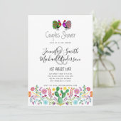 フィエスタ カップル シャワーフォークアート フラワー 招待状 (スタンド正面)