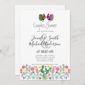 フィエスタ カップル シャワーフォークアート フラワー 招待状 (正面/裏面)