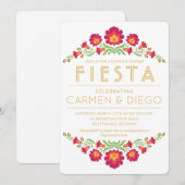 フィエスタ カップル シャワー 招待状, 赤い花 招待状 (正面/裏面)