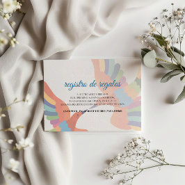 フィエスタ カラフル フラワー モダン ボダ スペイン 結婚式 エンクロージャーカード