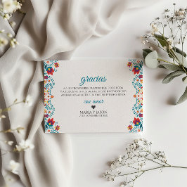 フィエスタ カラフル ボタニカル フラワー スペイン 結婚式 サンキューカード
