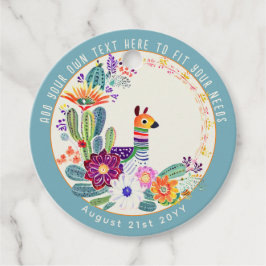 フィエスタ サボテン ラマ FolkFlowers パーティー カスタム フェイバータグ