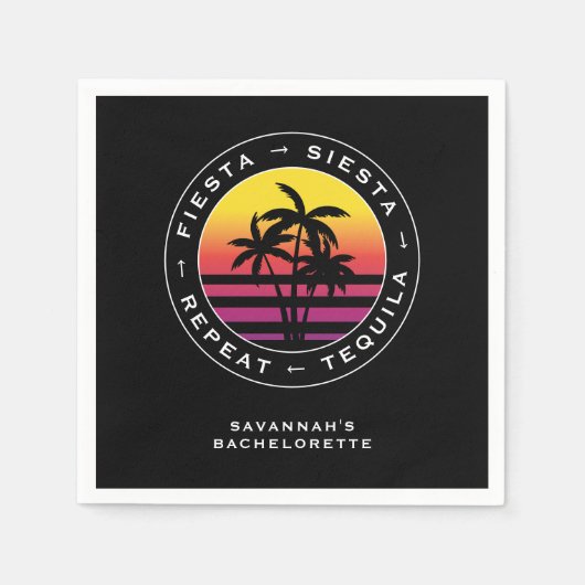 フィエスタ シエスタ テキーラ リピート ブライズメイド パーティー スタンダードカクテルナプキン (正面)
