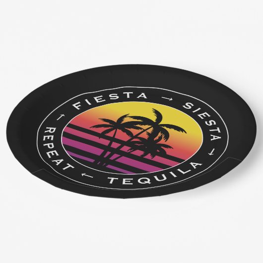 フィエスタ シエスタ テキーラ リピート ブライズメイド パーティー ペーパープレート (アングル)
