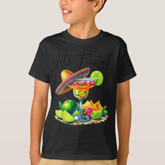 フィエスタ・スクワッド サンアントニオ テキサス シンコ・デ・マヨ Let's Tシャツ (正面)