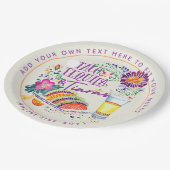 フィエスタ タコス テキーラとティアラ ペーパープレート (アングル)