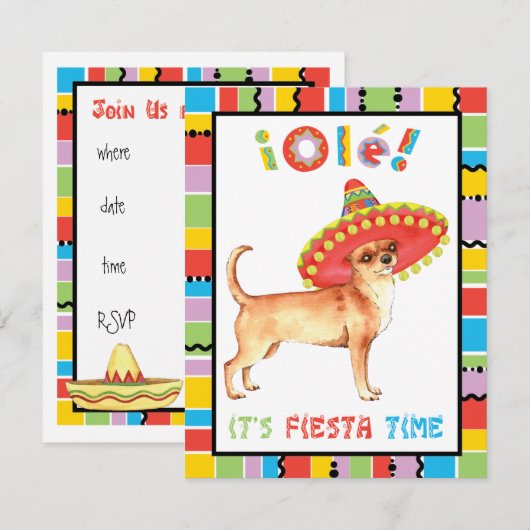 フィエスタ チワワ 招待状 (正面/裏面)